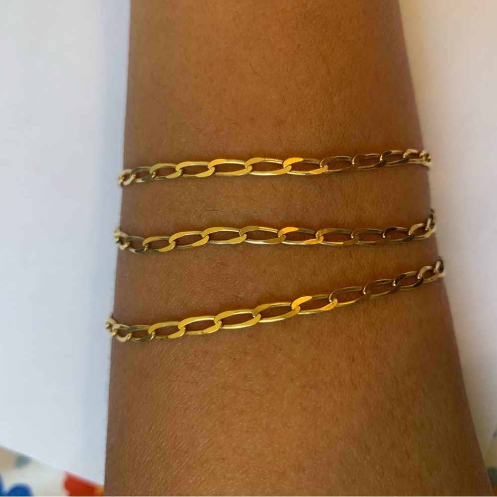 14k Gold Flat Curb Chain - 18" - 3MM